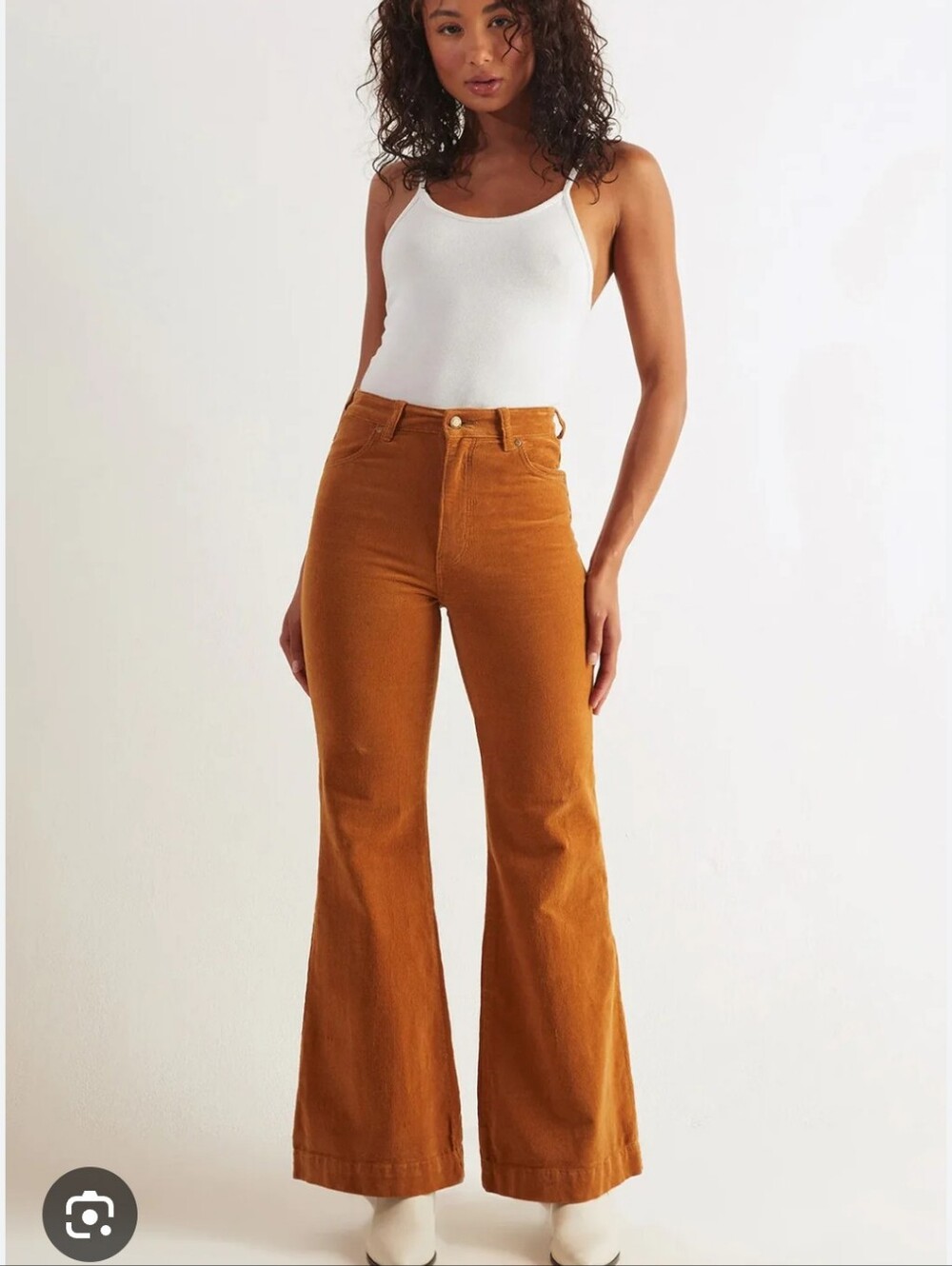ROLLA'S Eastcoast Flare Corduroy Pants in Rust